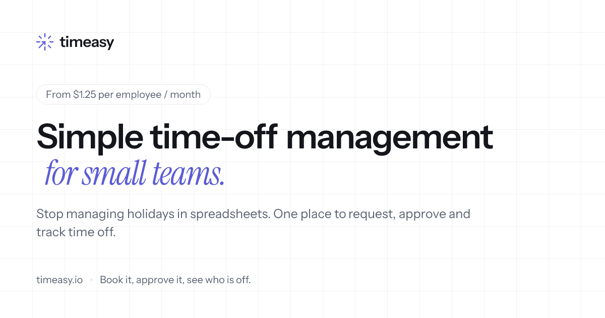 Simple time-off management for small teams